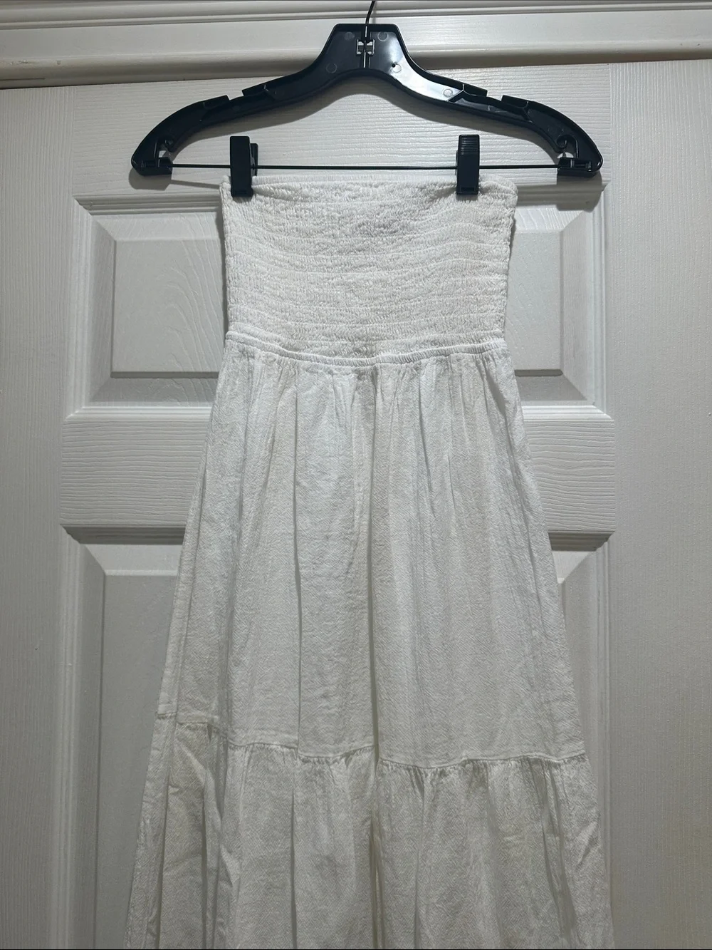 White Maxi Strapless Boho Dress